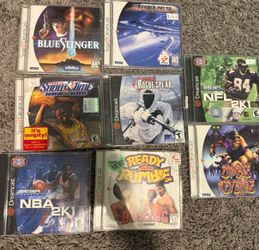 Sega Dreamcast console and games