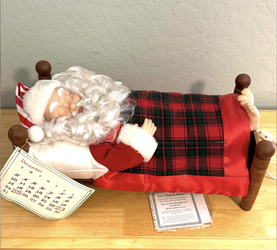 Vintage Telco Animated Sleeping Santa Softly Snores
