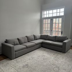 Walter E. Smith Down-Filled Sectional Sofa – Light Gray