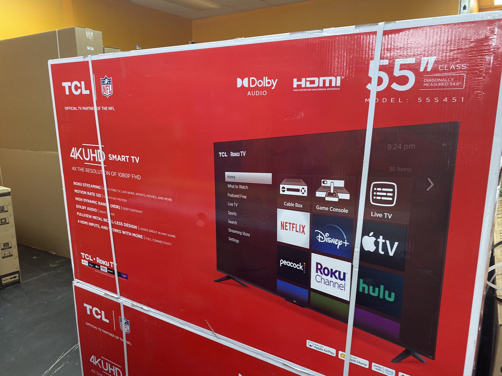 55”TCL 4K SMART TV ROKU