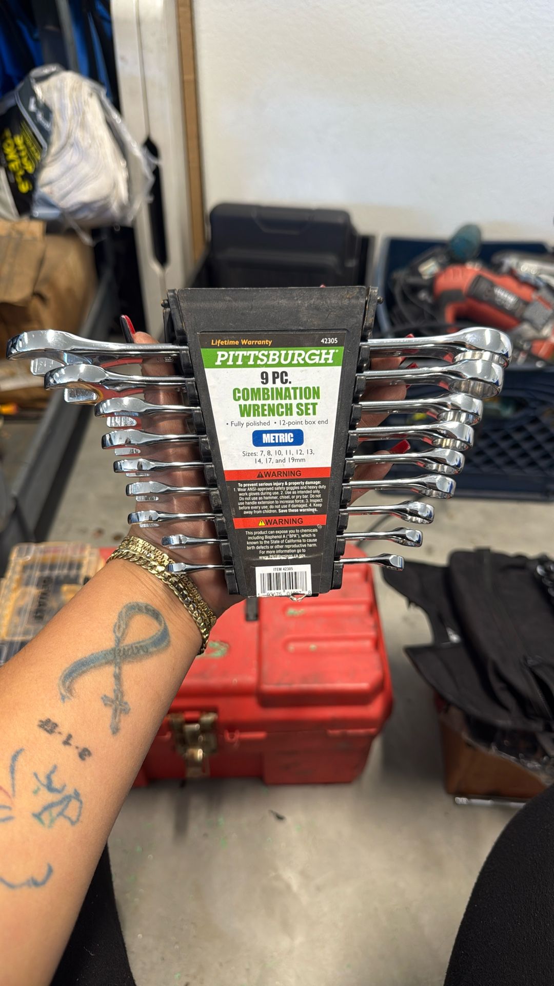 Pittsburgh 9pc combination wrench set