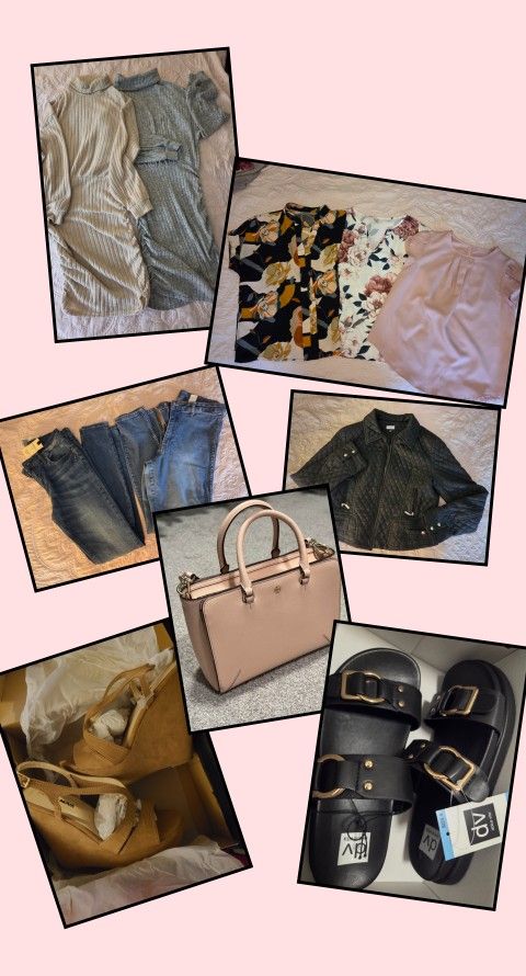 Closet cleanout - women's small with some items that can also fit medium purse coat shoes etc.