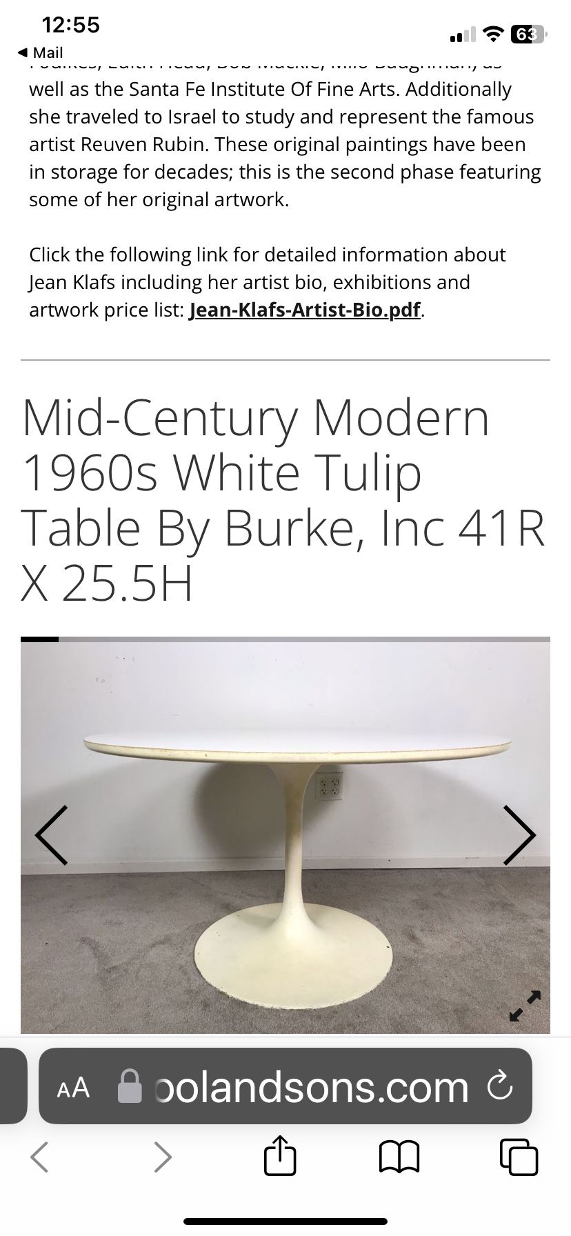 Mid Century Modern Tulip Table 