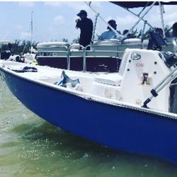 2018 HOGFISH BOTE 15.2CC  Blue With a Mimini Top. Mercury motor 40 CT  fourstroke.