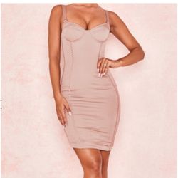 Dress - Beige/Pink - From House Of CB