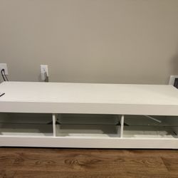 White TV Stand W/ Shelves