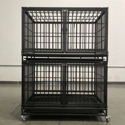 NEW 2 Tier heavy duty dog kennel cages 🐾🐕‍🦺 stackable 🐩✌️