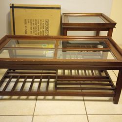 Glass Coffee Table With Two Side Tables 