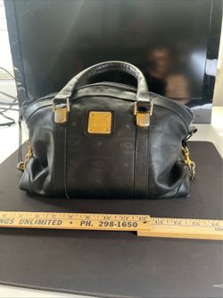 Vintage HCL German Handcrafted Leather Black Satchel Purse
