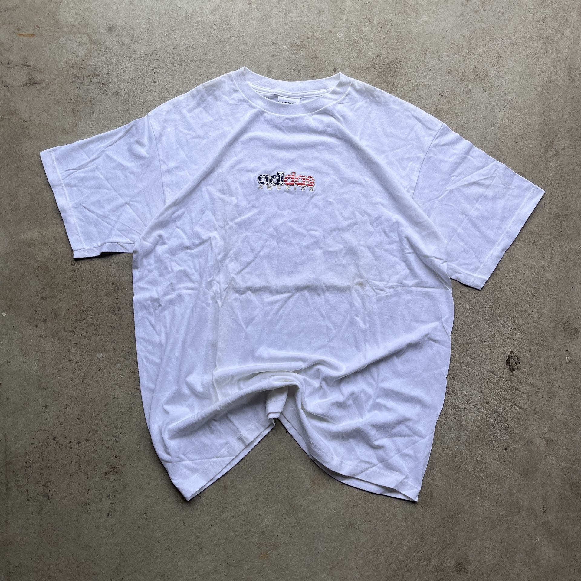 Vintage 90’s Made In USA Adidas America Embroidered T Shirt