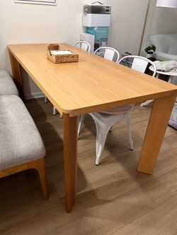 Dining table and six chairs