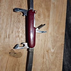 Burgundy pocket knife