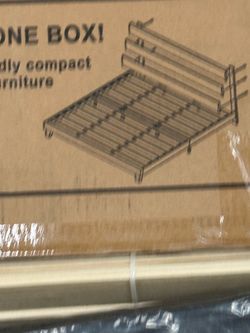 Gray King Size BedCompact Bed Frame in Box - Damaged