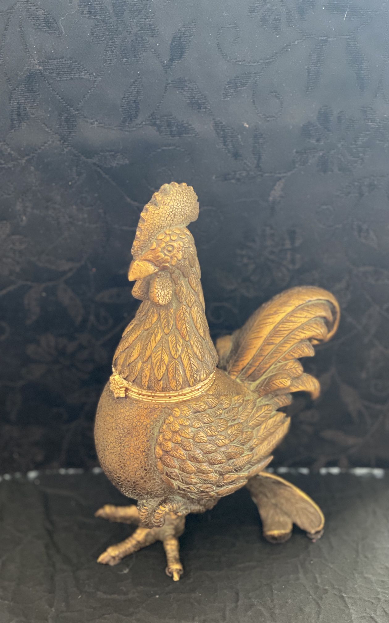 Vintage Goldstone Rooster Keepsake/Jewelry Box