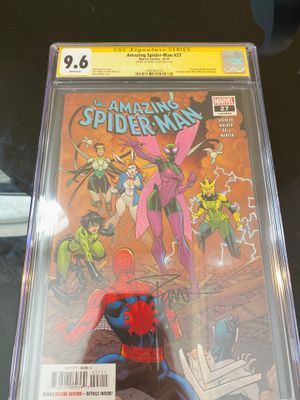 Photo The Amazing Spider-Man #27 cgc 9.6 signed by Ryan Ottley 1st team appearance of Sinister Syndicate