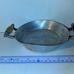 OLD antique 6 1/2" metal pan with wood handles MAKE AN OFFER