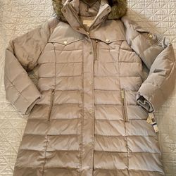 NWT Michael Kors Faux-Fur-Trim Down Puffer Coat Women’s Size XL