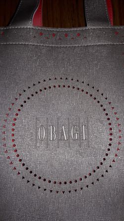 Obagi Wine Tote - Pewter Color with Red Lining Holds 2 bottles Tote Bag