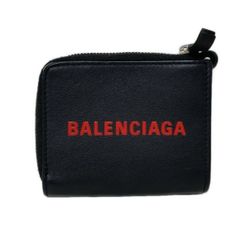Authentic Balenciaga Coin Case 505046 – Black Leather