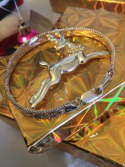 Sterling Silver Bracelet & Rain-deer broach ❄️