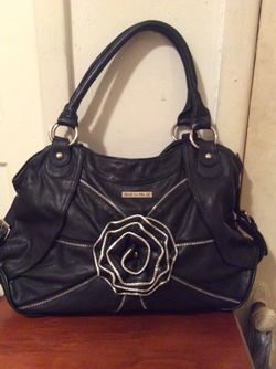 Black and silver purse