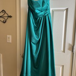 Teal Strapless Dress- David's Bridal