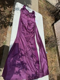 Purple Glitter Formal Gown with Slit