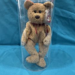 Rare And Retired TY Beanie Baby 1993 “Curly”  With Some Errors, In Plastic Case.