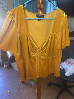 Yellow Blouse Crop Top 