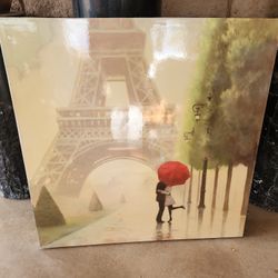 30"x30" canvas art print titled "Paris Romance II" by artist Marco Fabiano