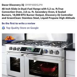 Dacor 48” Range Duel Fuel