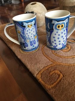 Two owl tea mugs