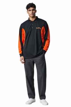 Tradesman Work Wear Men’s Black & Orange Collar T-Shirt Size XL