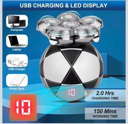 Head Shaver for Bald Men, Precision Ultimate Electric Shaver for Bald Men, IPX7 Waterproof Cordless Rechargeable Razor, Wet/Dry Shaving, 6D Rotary Sha