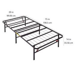 Twin Folding Steel Metal Platform Bedframe Bed Frame
