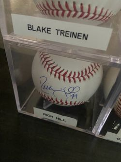 Rich hill dodgers signed baseball COA