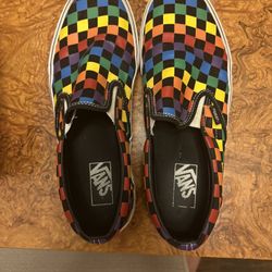 Rainbow Vans Men’s Slip On Size 10