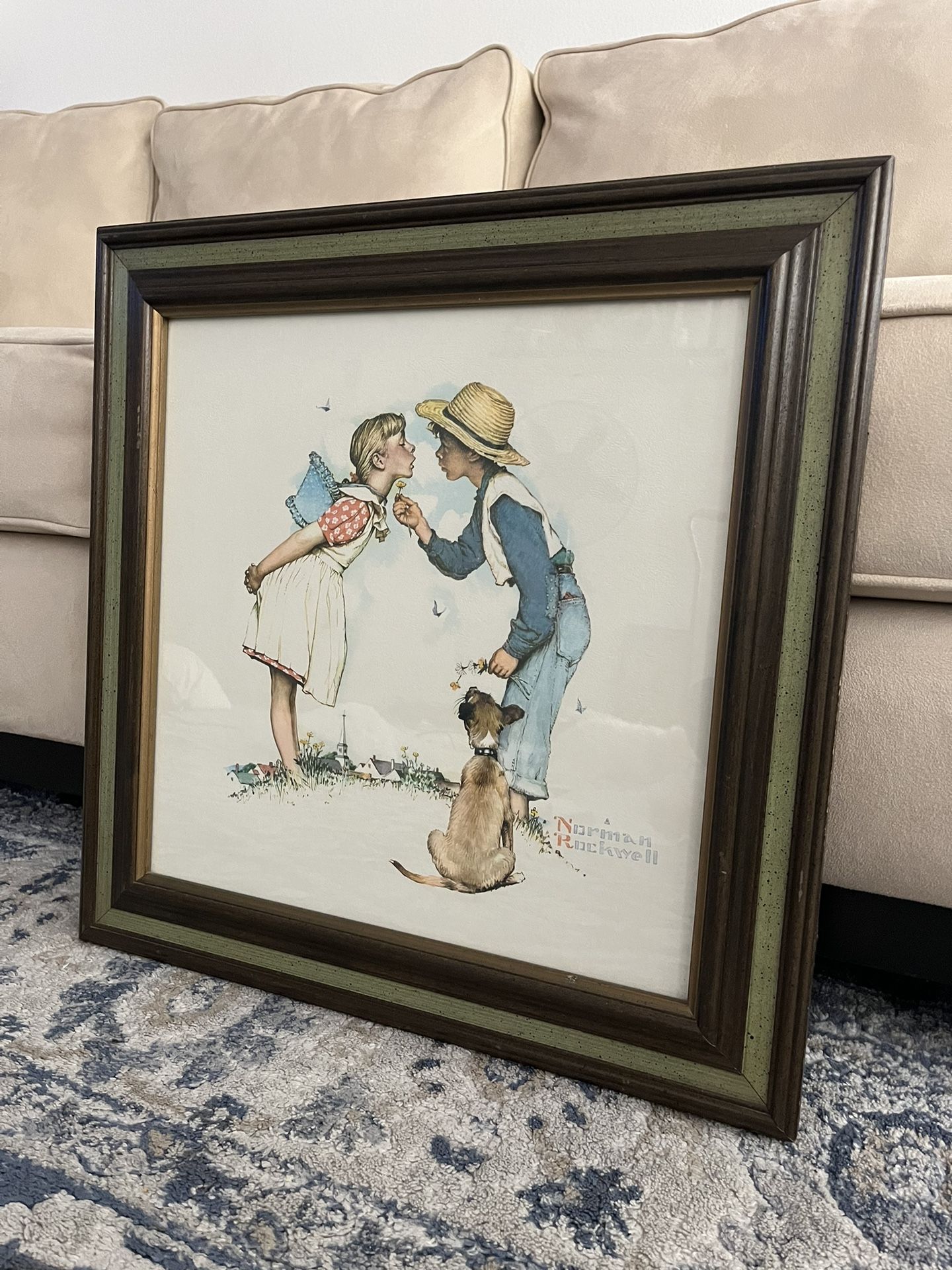 Norman Rockwell Children Young Love Seasons Series Set Framed