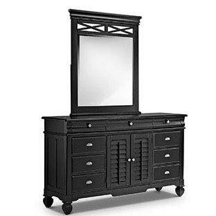 American Signature plantation cove dresser with mirror black!!!!