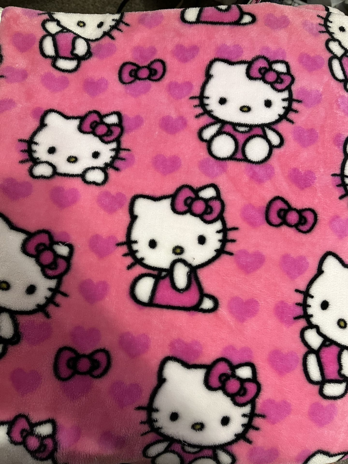 Hello Kitty Pink Heart Blanket 50” x 60”