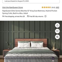 King Bed frame And Mattress 