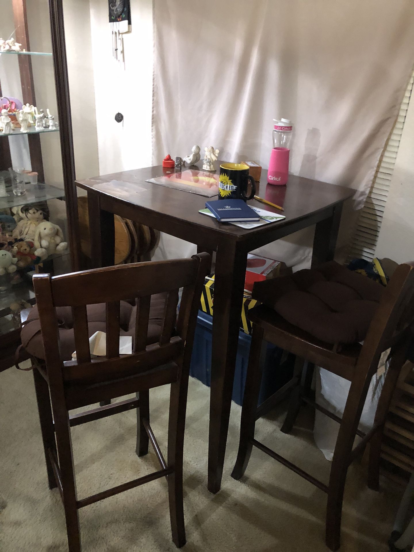 Dining Room Table With 2 Chairs (bar Height) 