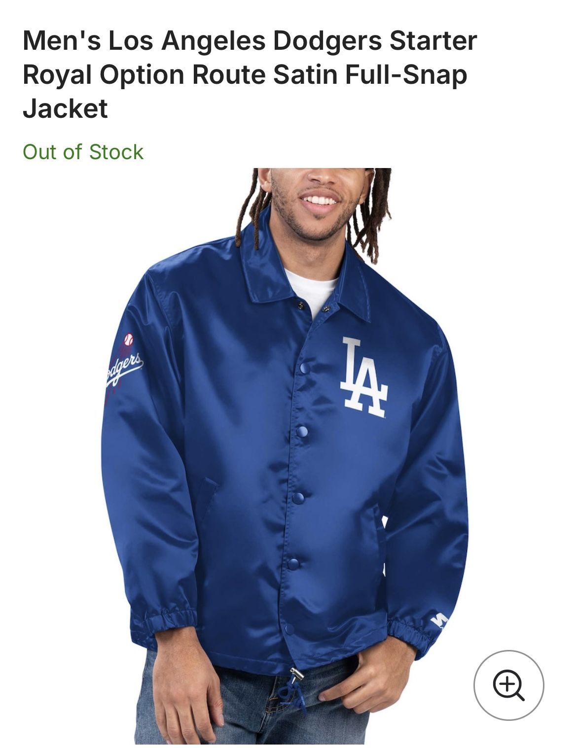 Dodger Starter Satin Jacket Medium 