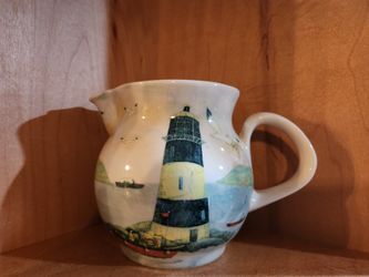 Oxney Green Pottery Nautical Themed Pitcher Made In England