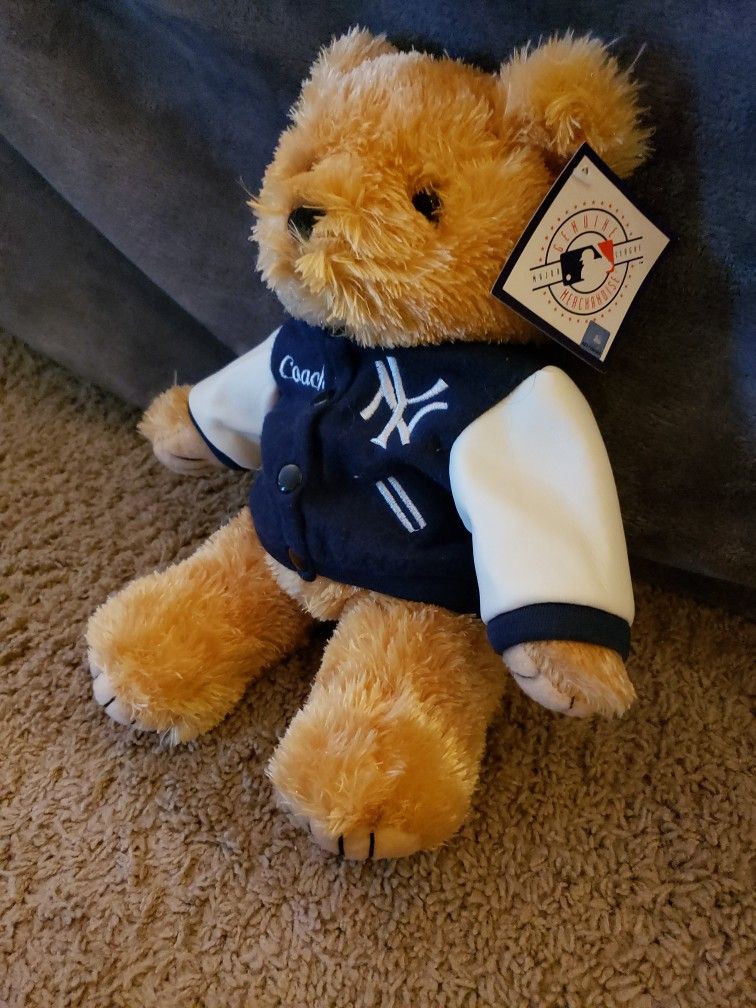 NY YANKEES TEDDY BEAR 15 POLY FILL PLUSH DOLL, MLB Licensed by Good Stuff