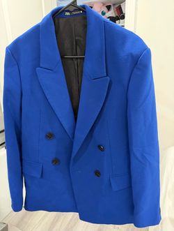 Zara men’s Royal Blue Double-Breasted Blazer