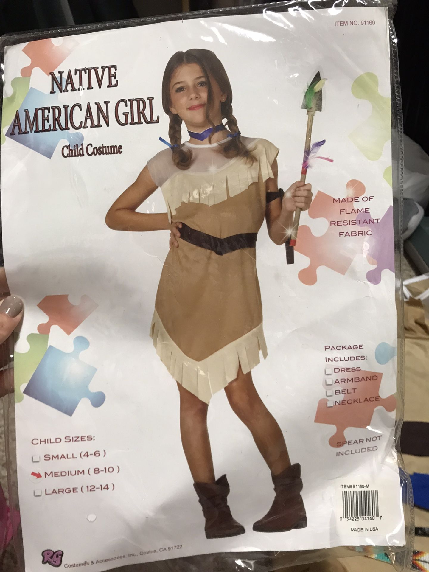 Pocahontas girls Native American costume size 8/10