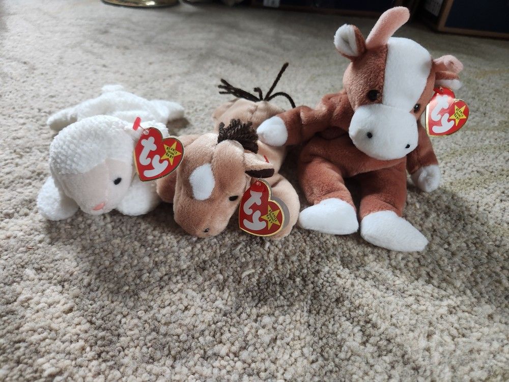 Beanie Babies - Lot of 3 Farm Animals 