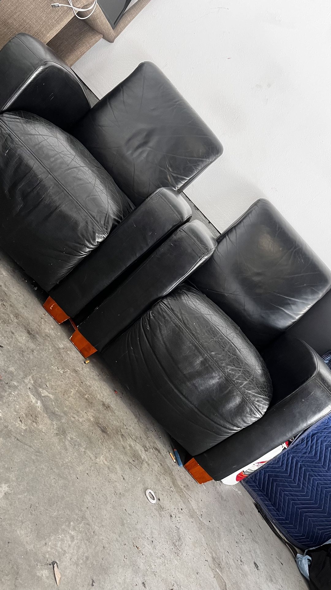 2 Leather Single Seater Couches