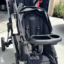 Evenflo Stroller, Two Seats, Car seat, Snack Tray 